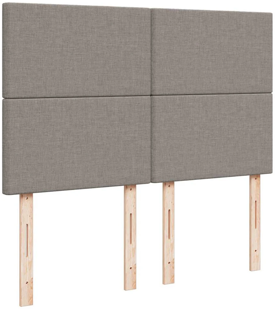 Osmanų lova su čiužiniu ir LED, taupe, 140x190cm, audinys