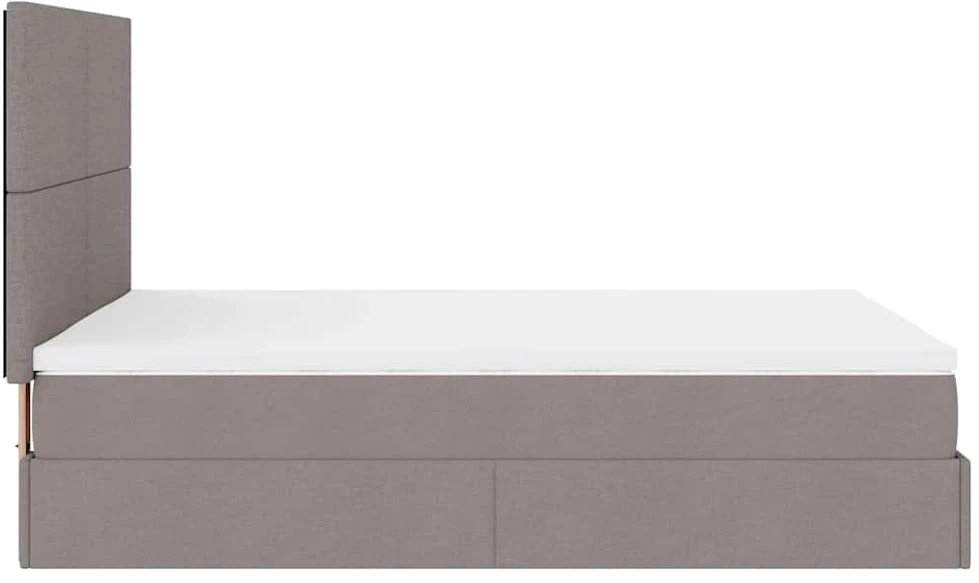 Osmanų lova su čiužiniu ir LED, taupe, 140x190cm, audinys