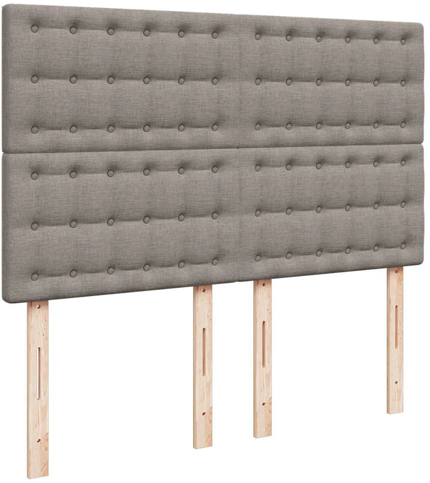 Osmanų lova su čiužiniu ir LED, taupe, 140x190cm, audinys