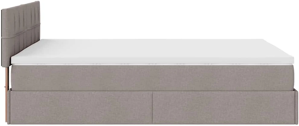 Osmanų lova su čiužiniu ir LED, taupe, 140x190cm, audinys