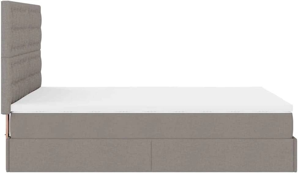 Osmanų lova su čiužiniu ir LED, taupe, 140x190cm, audinys