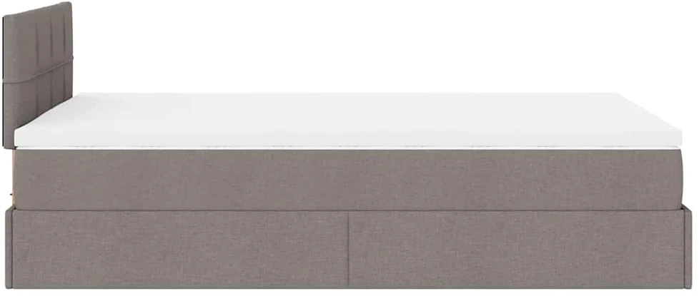 Osmanų lova su čiužiniu ir LED, taupe sp., 120x190cm, audinys