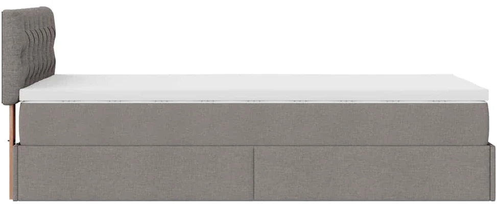 Osmanų lova su čiužiniu ir LED, taupe sp., 90x200cm, audinys