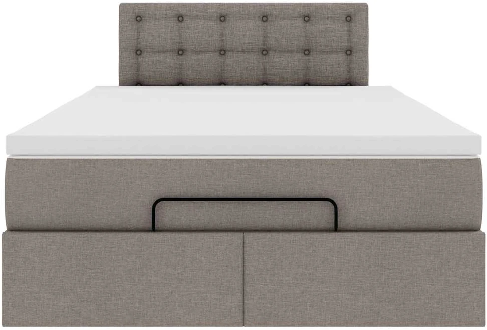 Osmanų lova su čiužiniu ir LED, taupe sp., 120x190cm, audinys