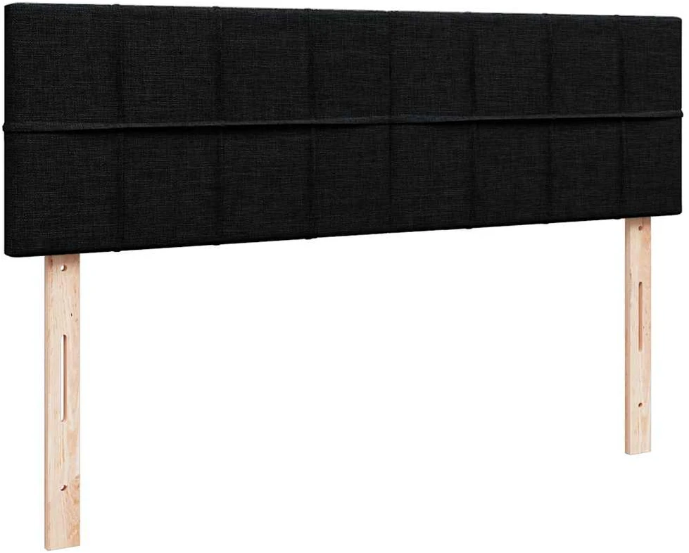 Osmanų lova su čiužiniu, juodas, 140x190cm, audinys