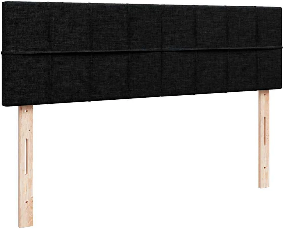Osmanų lovos rėmas su čiužiniu, juodas, 140x200cm, audinys