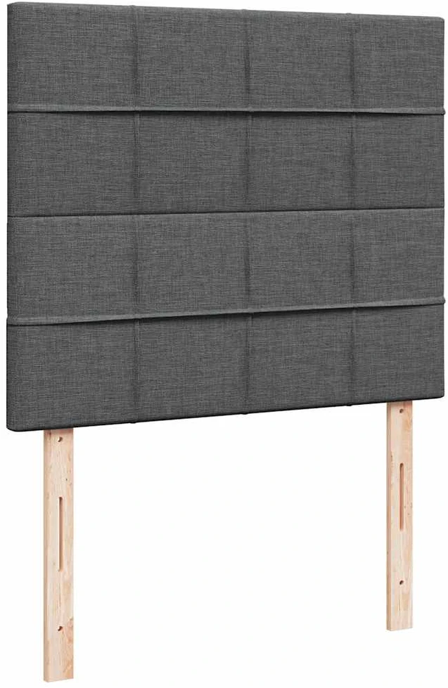 Osmanų lovos rėmas su čiužiniu, pilkas, 120x190 cm, audinys