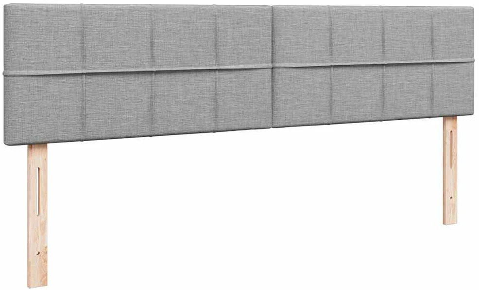Osmanų lova su čiužiniu Šviesiai pilka 200x200 cm audinys