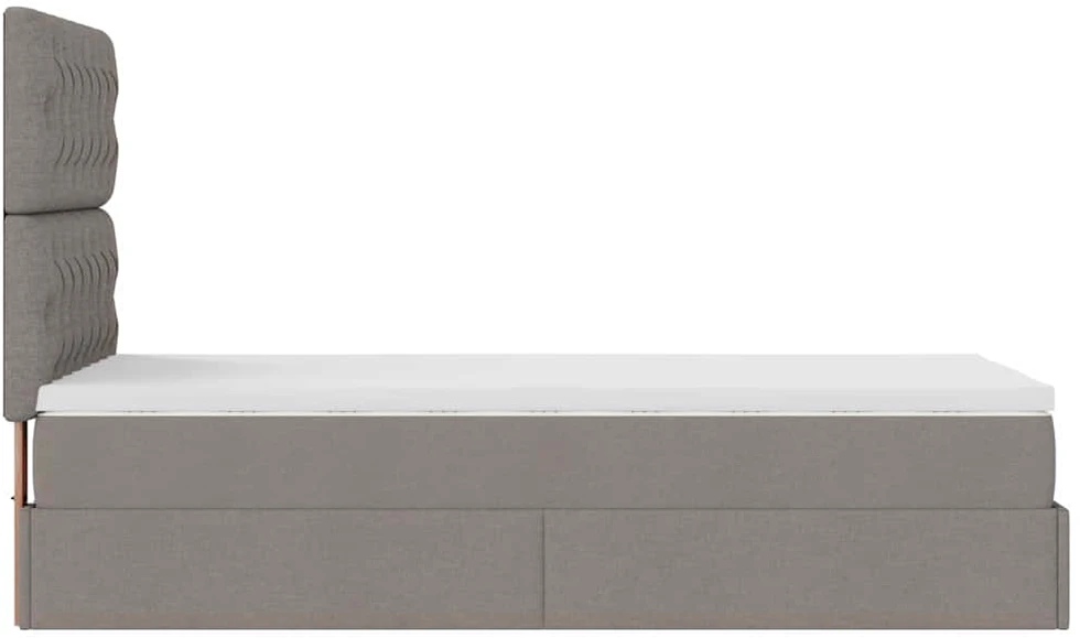 Osmanų lova su čiužiniu, taupe, 90x200cm, audinys