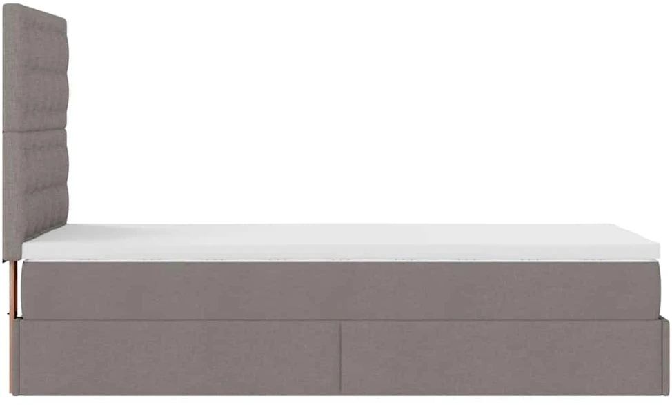 Osmanų lovos rėmas su čiužiniu, taupe, 90x200cm, audinys