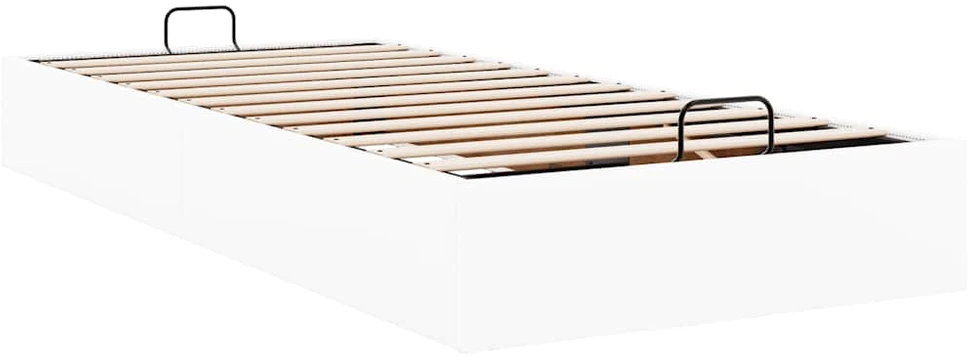 Osmanų lovos rėmas be čiužinio, baltas, 90x200cm, dirbt. oda