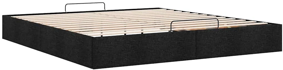 Osmanų lovos rėmas be čiužinio Juodas 200x200 cm audinys