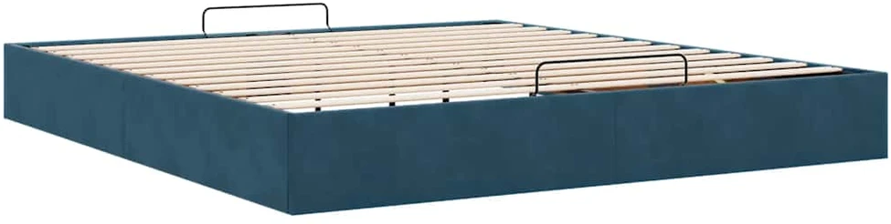 Osmanų lovos rėmas be čiužinio Tamsiai mėlynas 200x200cm Velvet