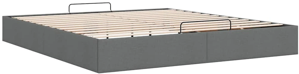 Osmanų lovos rėmas be čiužinio Tamsiai pilkas 200x200cm audinys