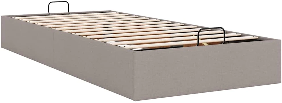 Osmanų lovos rėmas be čiužinio, taupe, 100x200cm, audinys