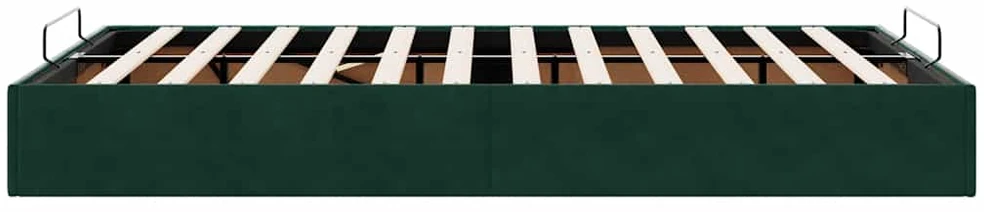 Osmanų lovos rėmas be čiužinio, žalias, 120x200 cm, aksomas