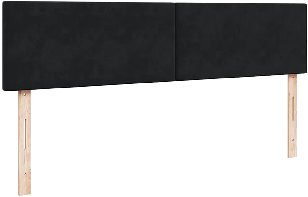 Osmanų lovos rėmas su čiužiniais, juodas, 200x200cm, aksomas