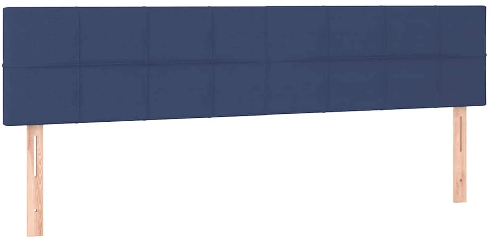 Osmanų lovos rėmas su čiužiniais, mėlynas, 200x200cm, audinys