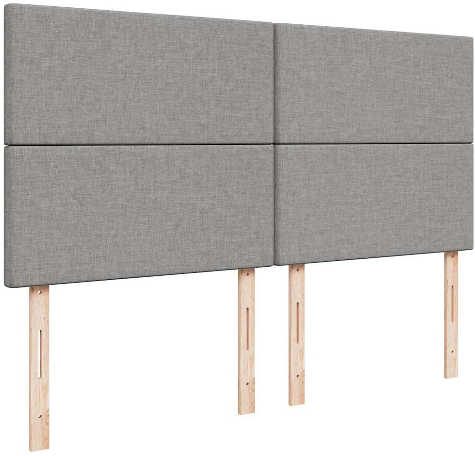 Osmanų lovos rėmas su čiužiniais, pilkas, 200x200cm, audinys