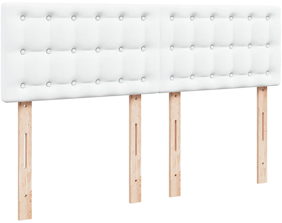Osmanų lovos rėmas su čiužiniu, balta, 140x200cm, dirbtinė oda