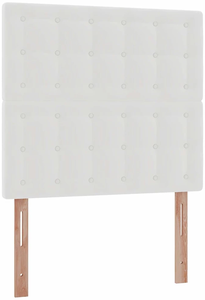 Osmanų lovos rėmas su čiužiniu, balta, 90x190cm, dirbtinė oda