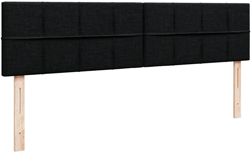 Osmanų lovos rėmas su čiužiniu, juodas, 160x200 cm, audinys