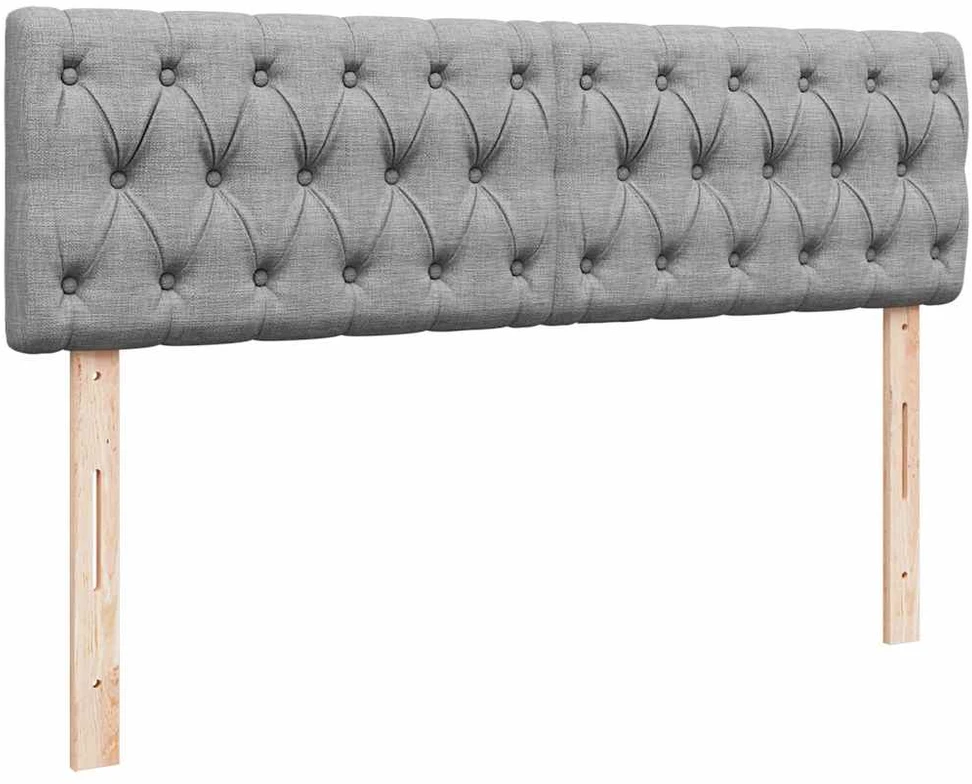 Osmanų lovos rėmas su čiužiniu, pilkas, 140x200cm, audinys