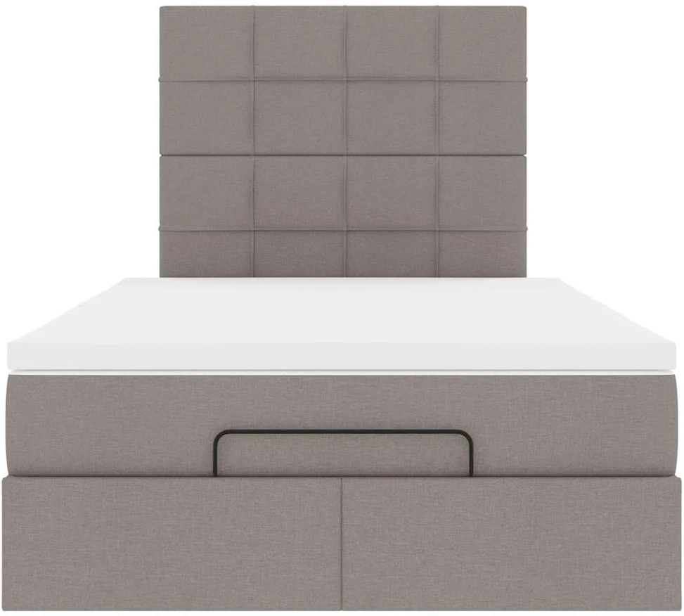 Lova Osmanų lovos rėmas su čiužiniu, taupe, 120x190 cm, audinys