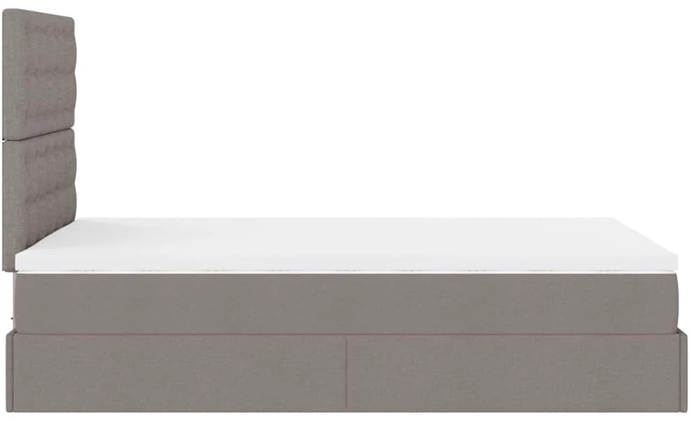 Osmanų lovos rėmas su čiužiniu, taupe, 120x200cm, audinys