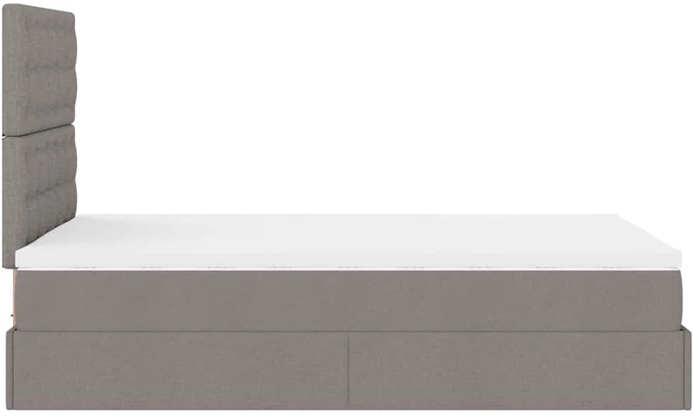 Osmanų lovos rėmas su čiužiniu, taupe, 120x200cm, audinys