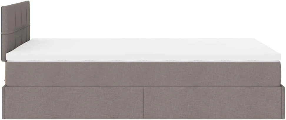 Osmanų lovos rėmas su čiužiniu, taupe, 120x200cm, audinys