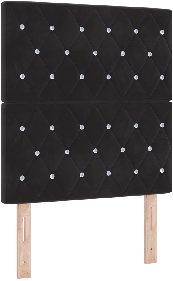 Otmana lova su matracsu ir LED Juoda 80 x 200 cm Aksomas