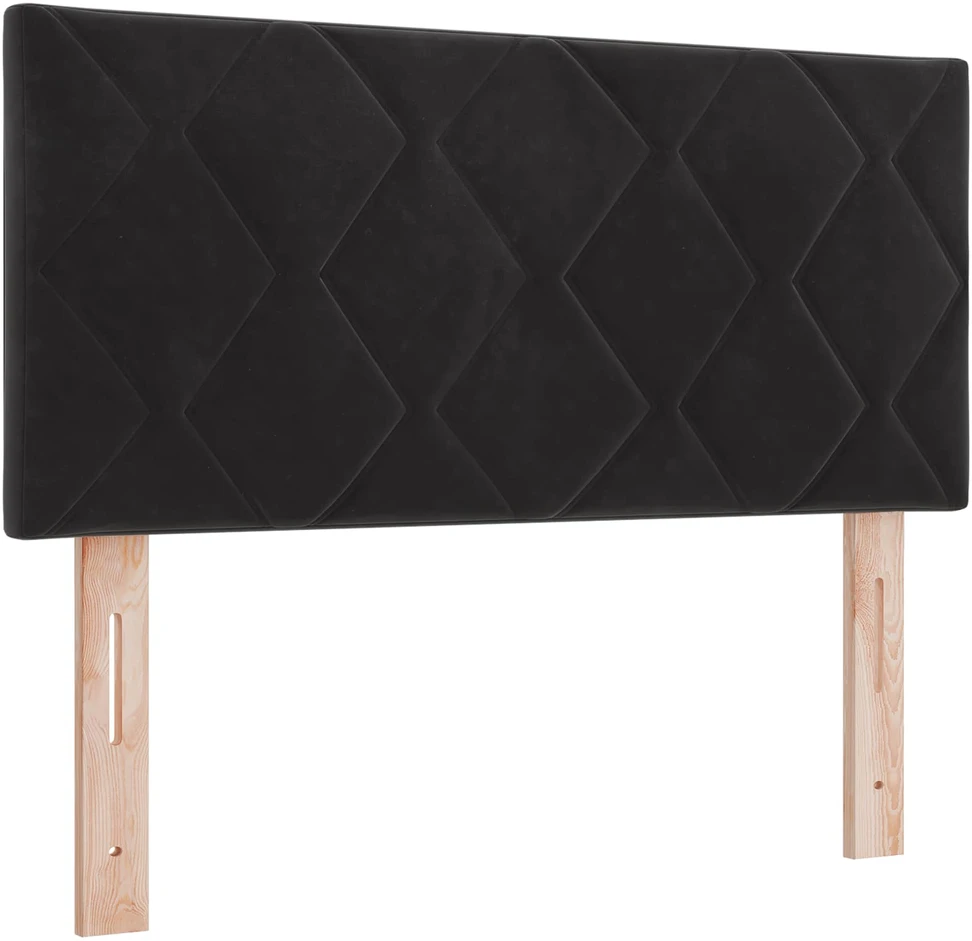 Otmana lova su matracsu ir LED Juoda 90 x 190 cm Aksomas