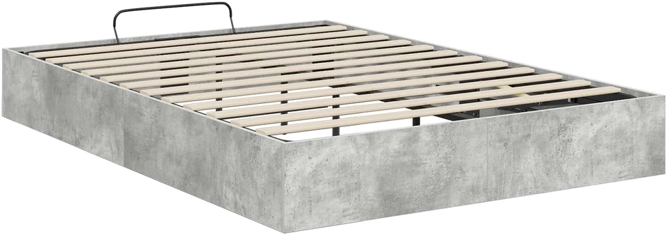 Lova Otomano lovos rėmas Betono Pilka 135 x 190 cm Dirbtinė mediena