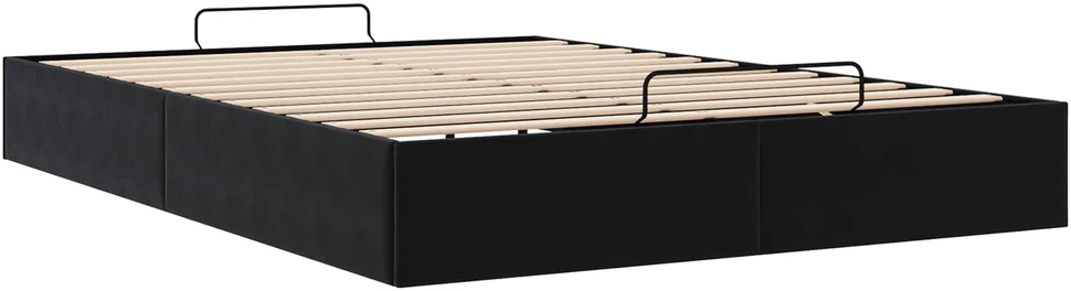 Lova Otomano lovos rėmas Juoda 153 x 203 cm Aksomas
