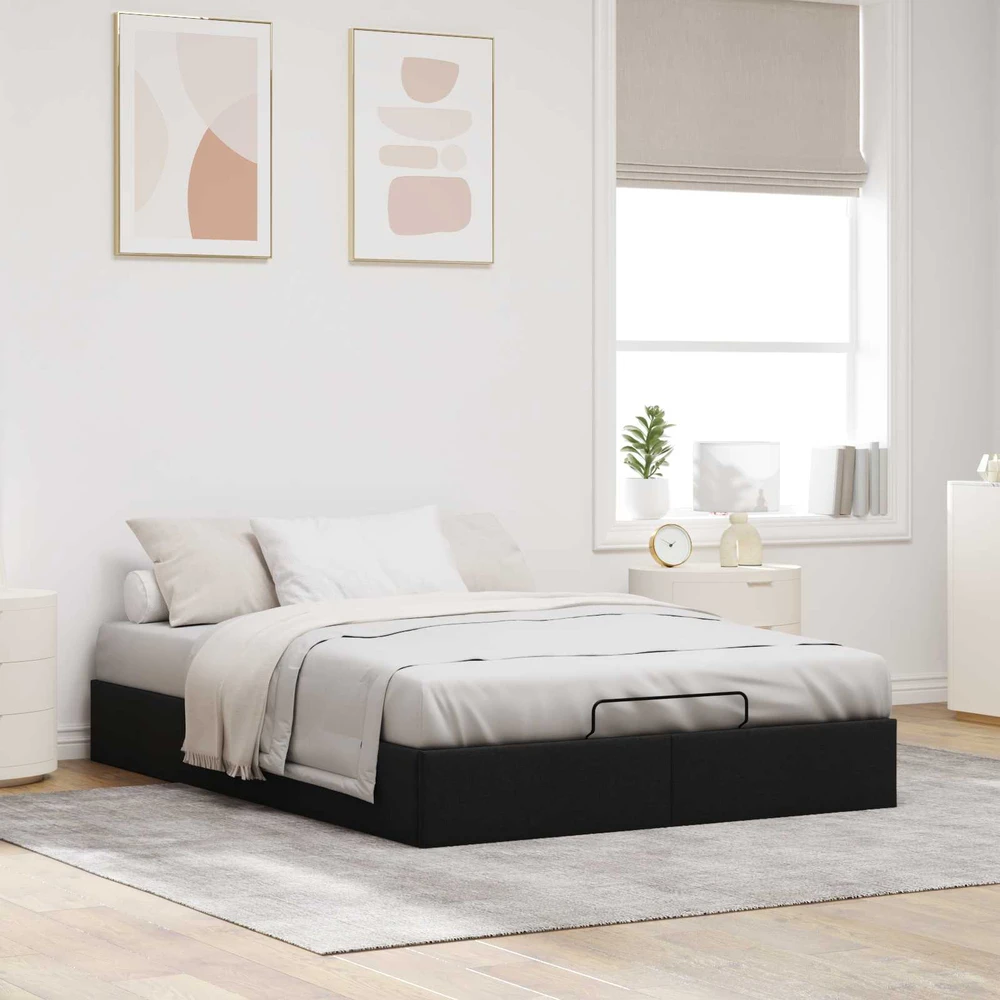 Lova Otomano lovos rėmas Juoda 153 x 203 cm Audinys