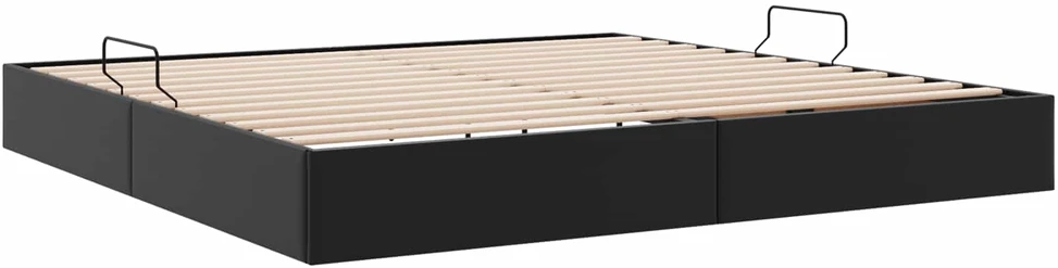 Lova Otomano lovos rėmas Juodas 200 x 200 cm Dirbtinė oda