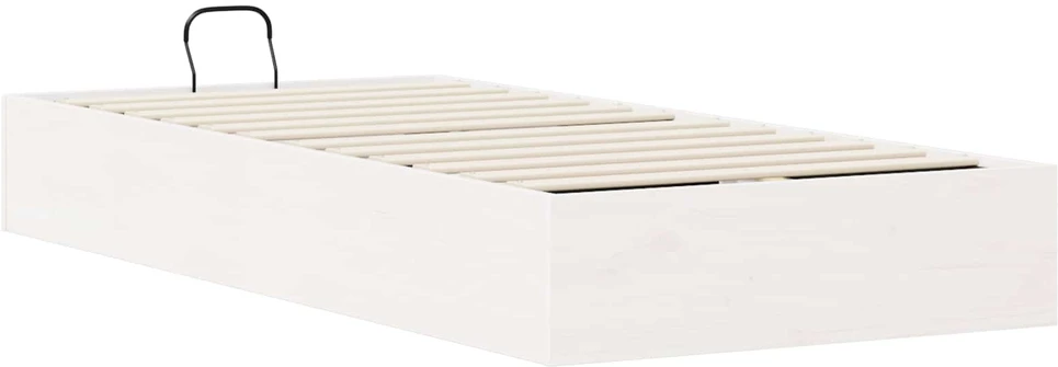 Lova Otomano lovos rėmas su saugojimo funkcija Baltas 100 x 200 cm