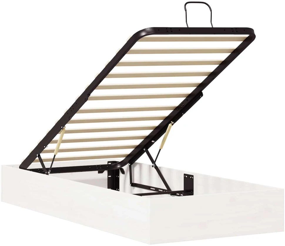 Lova Otomano lovos rėmas su saugojimo funkcija Balta 75 x 190 cm