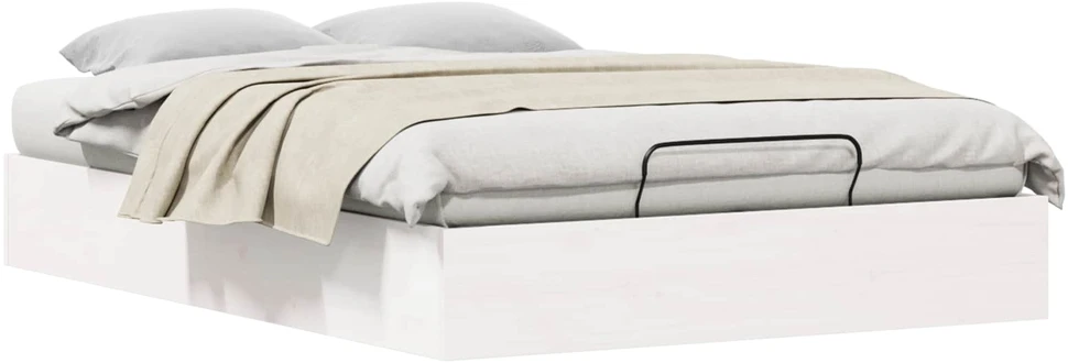 Otomano lovos rėmas su saugojimo funkcija Baltas 160 x 200 cm