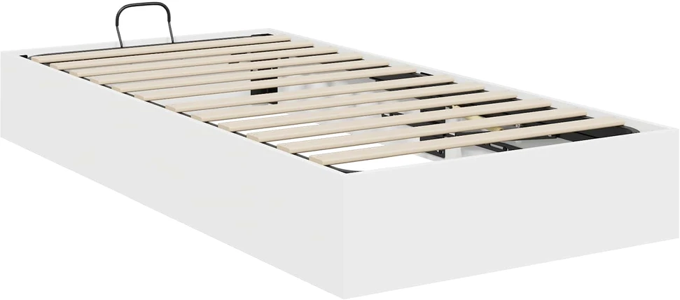 Lova Otomano lovos rėmas Balta 90 x 200 cm Dirbtinė mediena