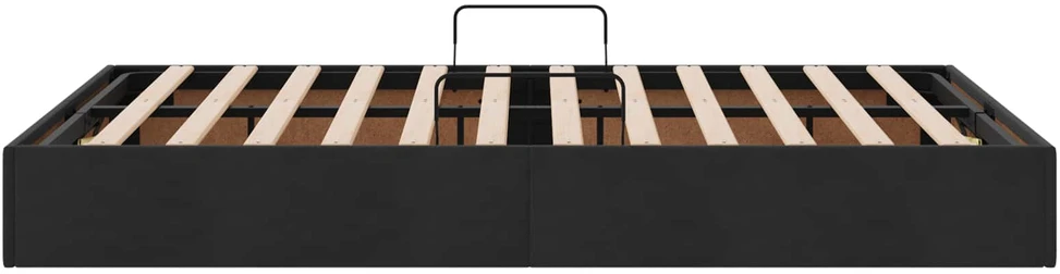 Lova Otomano lovos rėmas su saugykla Juoda 120 x 200 cm Aksomas