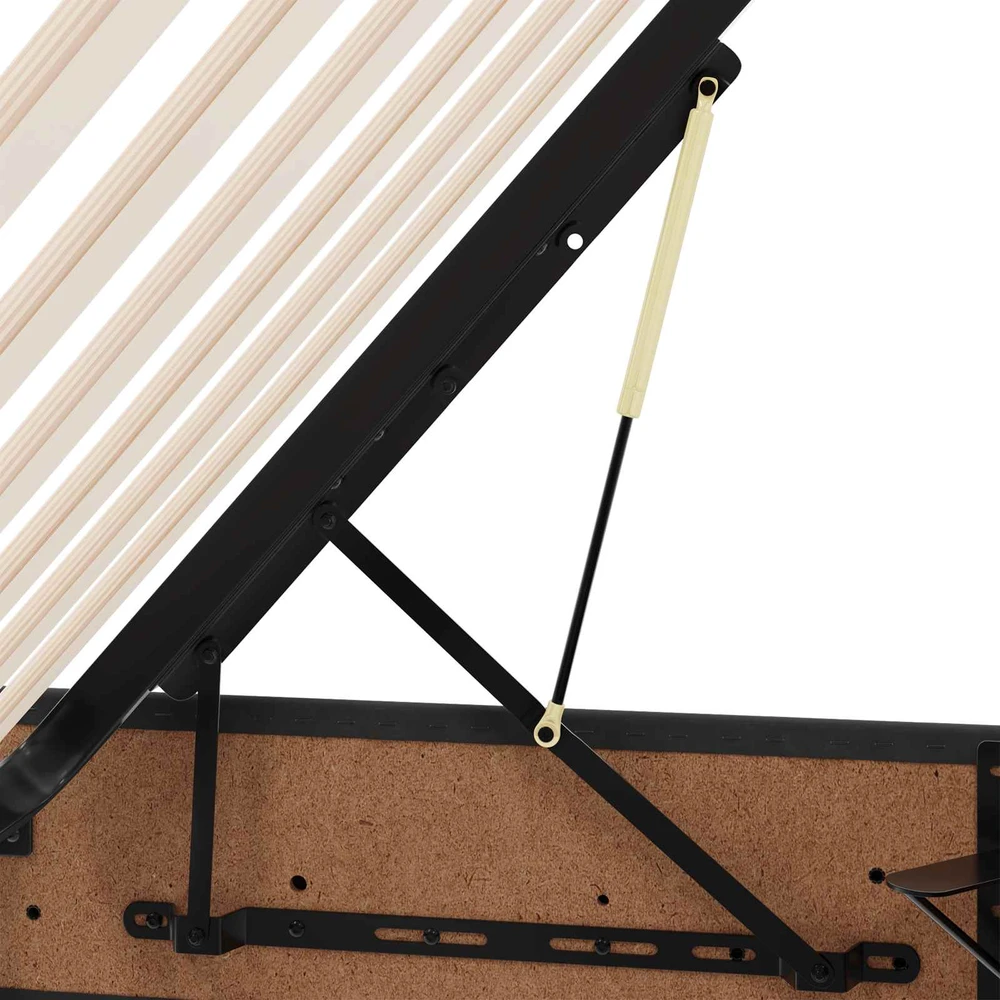 Otomano lovos rėmas su saugykla Juoda 200 x 200 cm Aksomas
