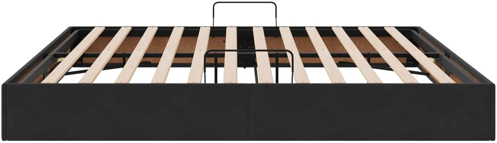 Otomano lovos rėmas su saugykla Juoda 200 x 200 cm Aksomas