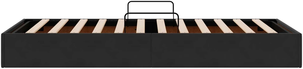 Lova Otomano lovos rėmas su saugykla Juoda 90 x 190 cm Aksomas