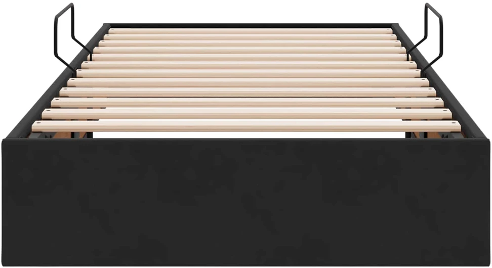 Lova Otomano lovos rėmas su saugykla Juoda 90 x 200 cm Aksomas