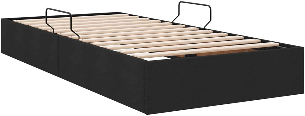 Otomano lovos rėmas su saugykla Juodas 100 x 200 cm audinys