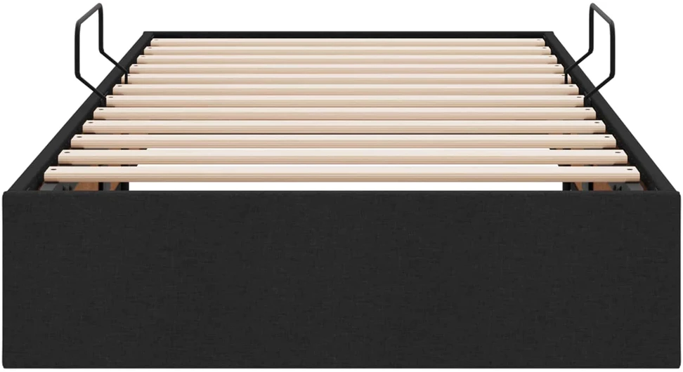 Otomano lovos rėmas su saugykla Juodas 100 x 200 cm audinys