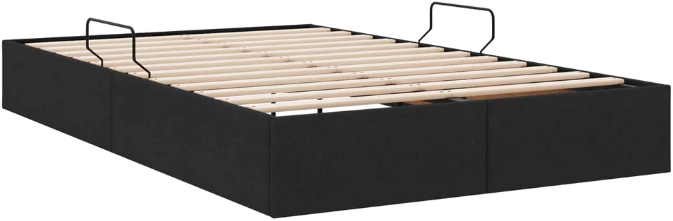 Otomano lovos rėmas su saugykla Juodas 120 x 200 cm audinys