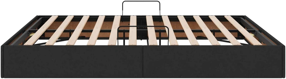 Otomano lovos rėmas su saugykla Juodas 160 x 200 cm audinys